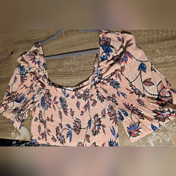 ELOQUII Elements Smocked Floral Print Blush Pink Midi Dress Sz 18 20 18/20 or 2X - Picture 7 of 11